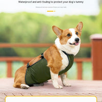 HKM-0984637 Water-Resistant Dog Apron in Gray and Army Green, Sizes S to XXL, Casual Style Pet Clothing