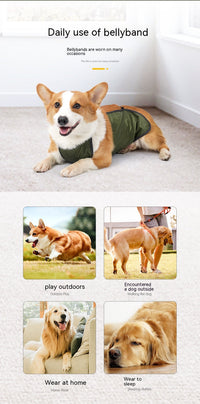 HKM-0984637 Water-Resistant Dog Apron in Gray and Army Green, Sizes S to XXL, Casual Style Pet Clothing