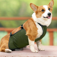 HKM-0984637 Water-Resistant Dog Apron in Gray and Army Green, Sizes S to XXL, Casual Style Pet Clothing