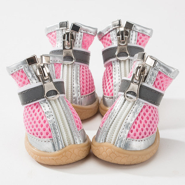 HKM-0984893 Breathable Non-Slip Dog Shoes with Wear-Resistant Honeycomb Mesh and Washable Oxford Sole