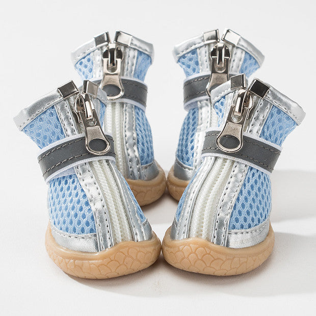 HKM-0984893 Breathable Non-Slip Dog Shoes with Wear-Resistant Honeycomb Mesh and Washable Oxford Sole