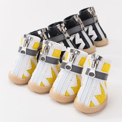 HKM-0984893 Breathable Non-Slip Dog Shoes with Wear-Resistant Honeycomb Mesh and Washable Oxford Sole