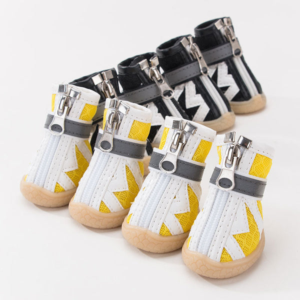 HKM-0984893 Breathable Non-Slip Dog Shoes with Wear-Resistant Honeycomb Mesh and Washable Oxford Sole