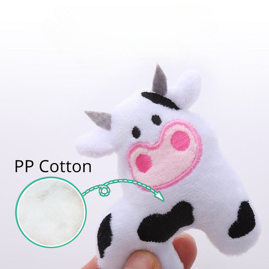 HKM-0985533 Cow-Shaped Plush Cat Toy with Catnip - Interactive & Bite-Resistant Fun for Cats