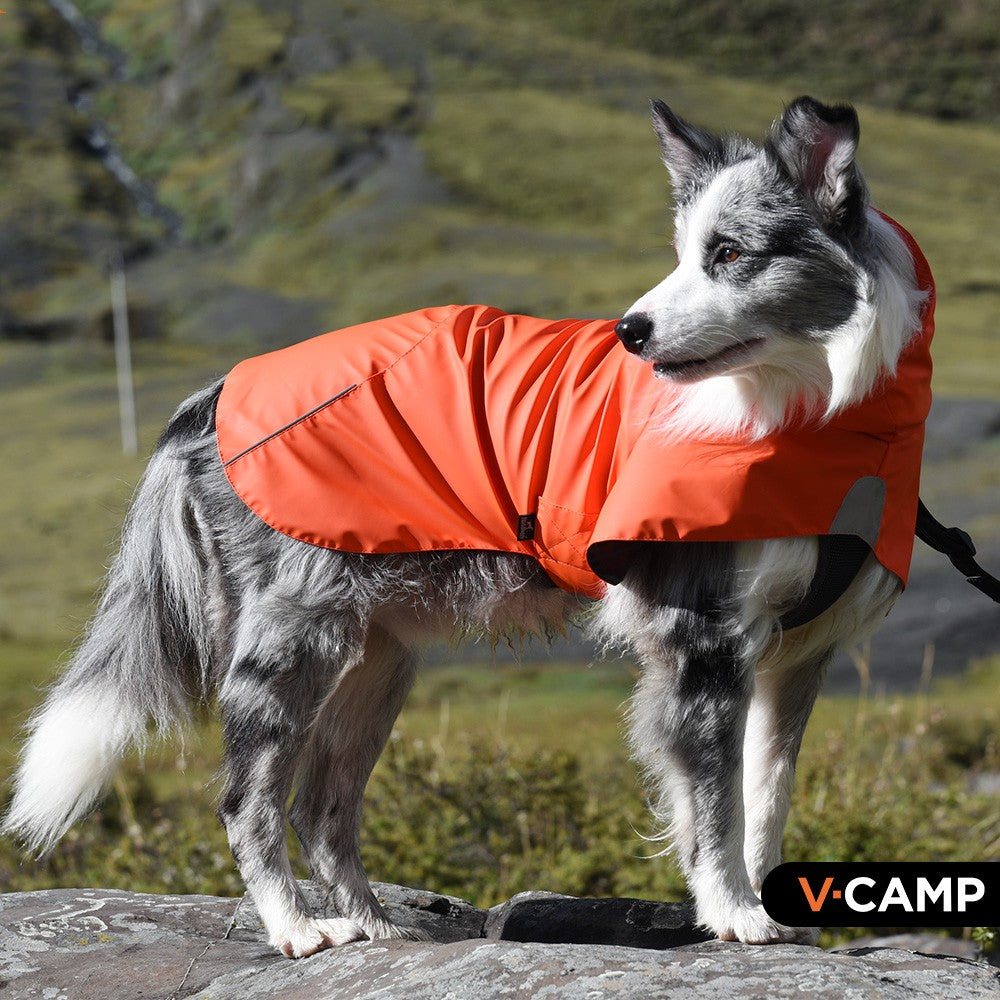 HKM-0985661 Waterproof Windproof Raincoat for Dogs - Sports Style Pet Shell Jacket in Yellow and Orange