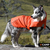 HKM-0985661 Waterproof Windproof Raincoat for Dogs - Sports Style Pet Shell Jacket in Yellow and Orange