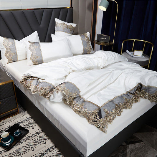 HKM-098579 Double-Sided Ice Silk Bed Skirt Set in Multiple Colors and Sizes