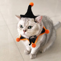 HKM-098771 Halloween Pet Costume Set - Collapsible Hat and Collar for Cats and Kittens