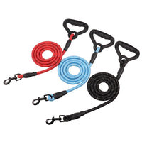 HKM-0987837 Reflective Dog Rope Leash for Large Breeds - Available in 2M, 3M, and 15M Lengths with Soft Plastic Handles