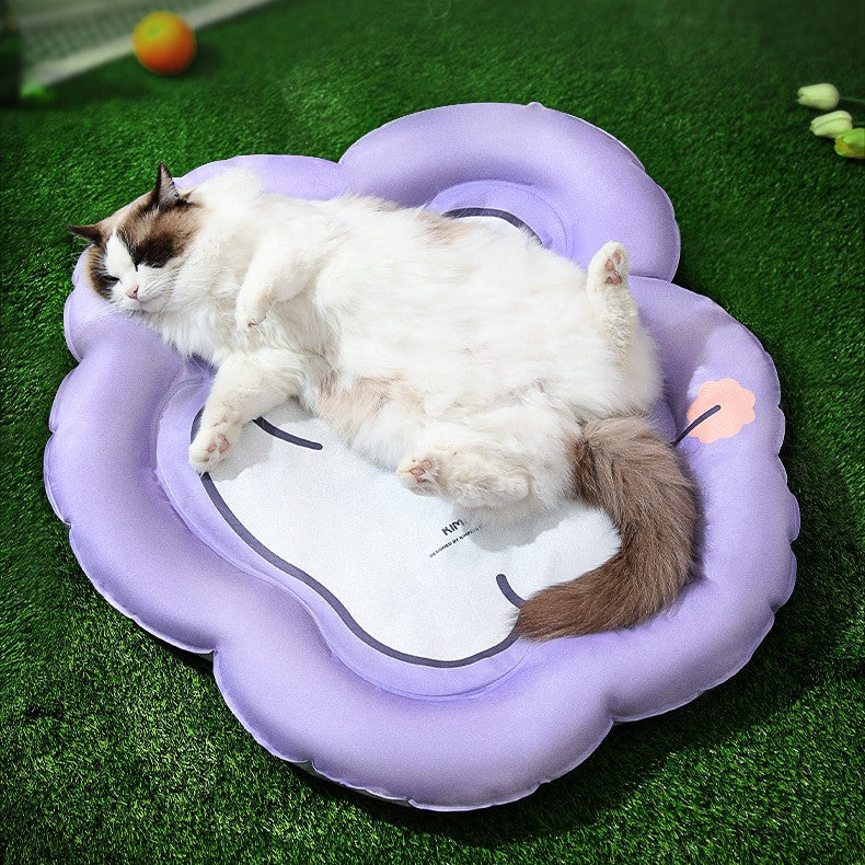 HKM-0988093 Durable Waved Bear Shaped Pet Ice Mat Cushion, PVC & Gel, Sizes M & L