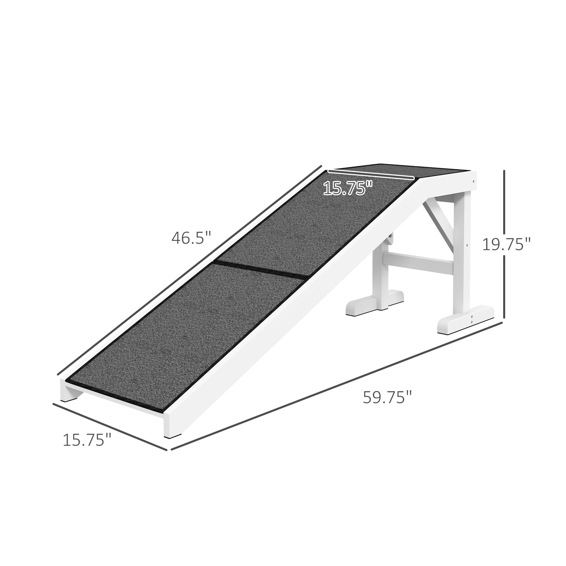 HKM-0989501 Pet Ramp for Dogs & Cats - 60 Inch Non-Slip Carpeted Slope, High-Quality Pine Wood, Easy Access for Mobility Assistance