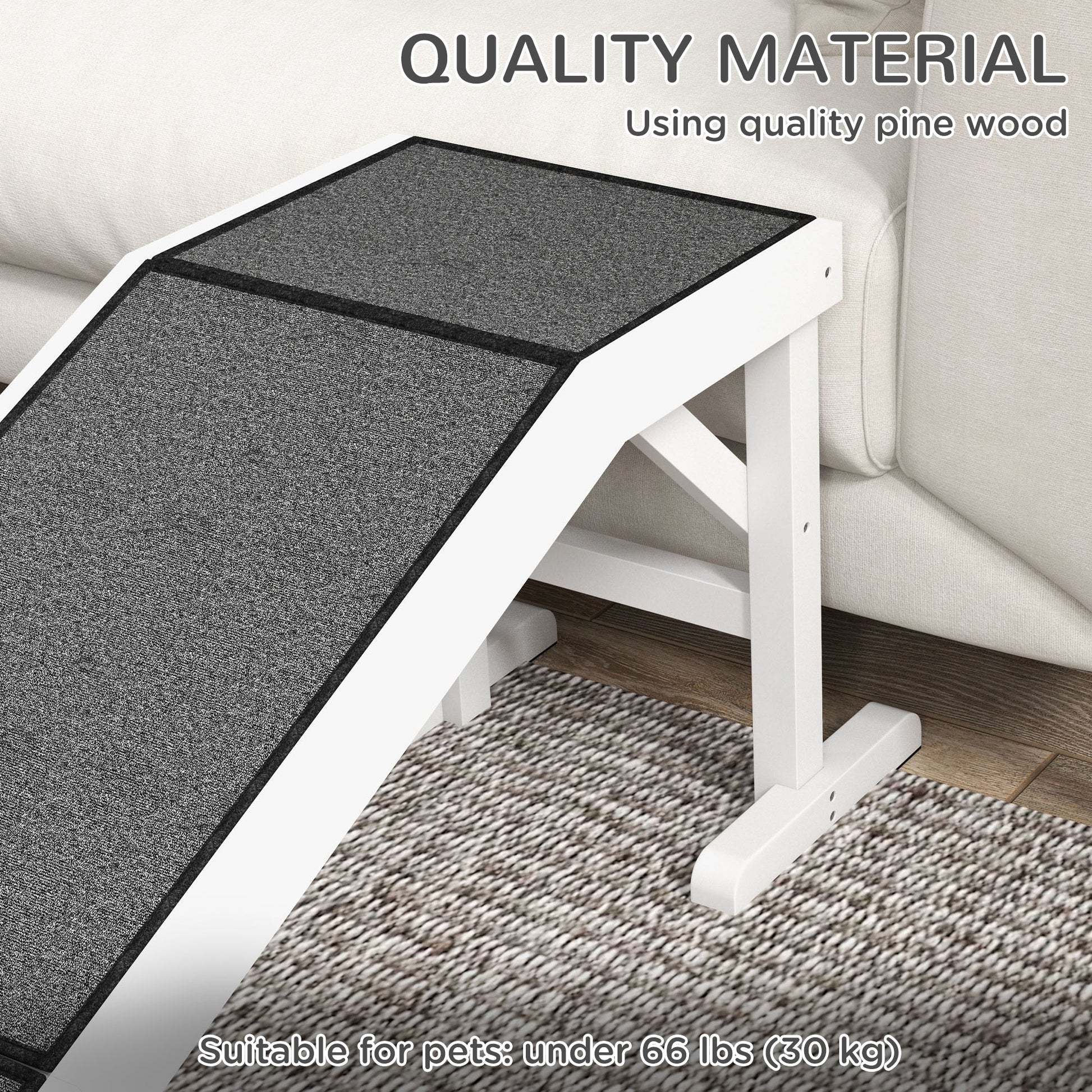 HKM-0989501 Pet Ramp for Dogs & Cats - 60 Inch Non-Slip Carpeted Slope, High-Quality Pine Wood, Easy Access for Mobility Assistance