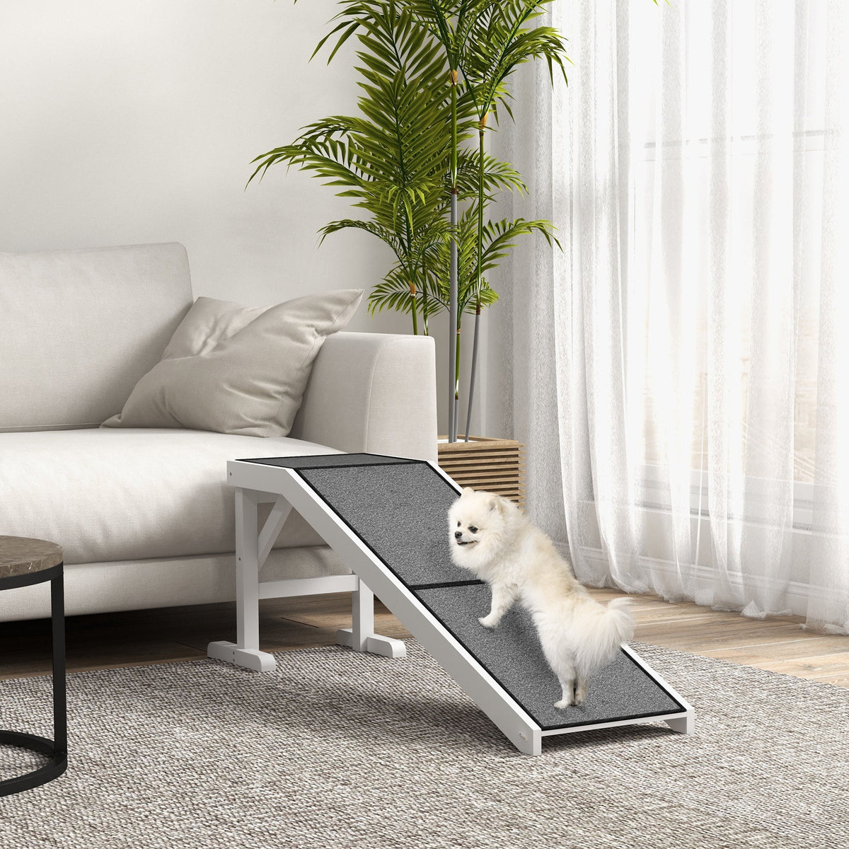 HKM-0989501 Pet Ramp for Dogs & Cats - 60 Inch Non-Slip Carpeted Slope, High-Quality Pine Wood, Easy Access for Mobility Assistance