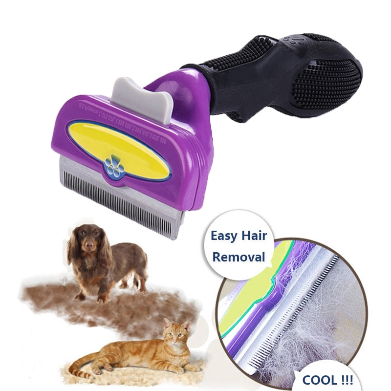 HKM-0989629 Stainless Steel Pet Hair Removal Comb for Dogs and Cats with TPE Skin-Friendly Protection