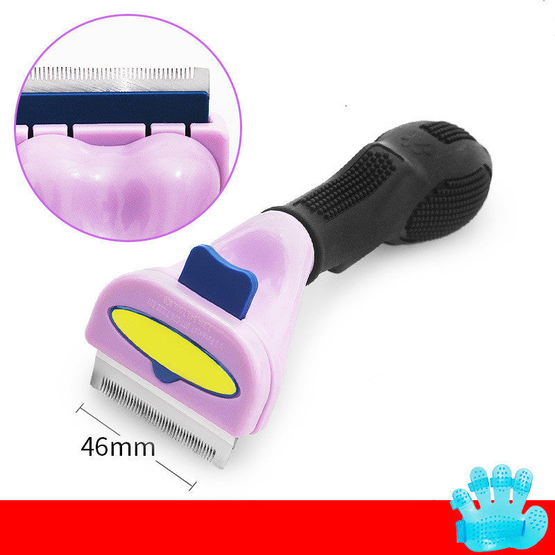 HKM-0989629 Stainless Steel Pet Hair Removal Comb for Dogs and Cats with TPE Skin-Friendly Protection