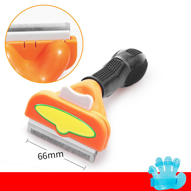 HKM-0989629 Stainless Steel Pet Hair Removal Comb for Dogs and Cats with TPE Skin-Friendly Protection