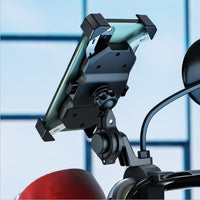 HKM-098963 Motorcycle Universal Phone Holder with USB Buckle and Wireless Charging Option
