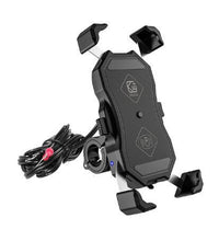 HKM-098963 Motorcycle Universal Phone Holder with USB Buckle and Wireless Charging Option