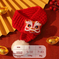 HKM-0991421 New Year’s Scarf Collar for Cats and Dogs - Festive Autumn and Winter Pet Accessory
