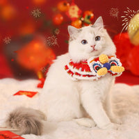 HKM-0991421 New Year’s Scarf Collar for Cats and Dogs - Festive Autumn and Winter Pet Accessory