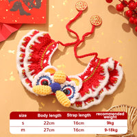 HKM-0991421 New Year’s Scarf Collar for Cats and Dogs - Festive Autumn and Winter Pet Accessory