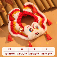 HKM-0991421 New Year’s Scarf Collar for Cats and Dogs - Festive Autumn and Winter Pet Accessory