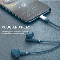 HKM-099155 USB C Earphones with Mic and Volume Control for iPhone 15 Pro Max and Samsung S23 S22 S21