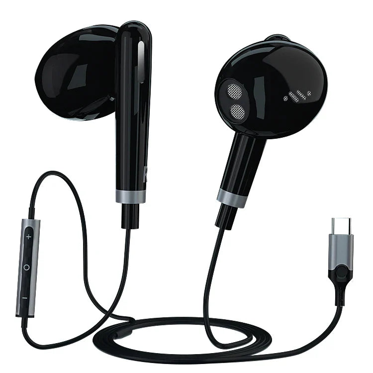 HKM-099155 USB C Earphones with Mic and Volume Control for iPhone 15 Pro Max and Samsung S23 S22 S21