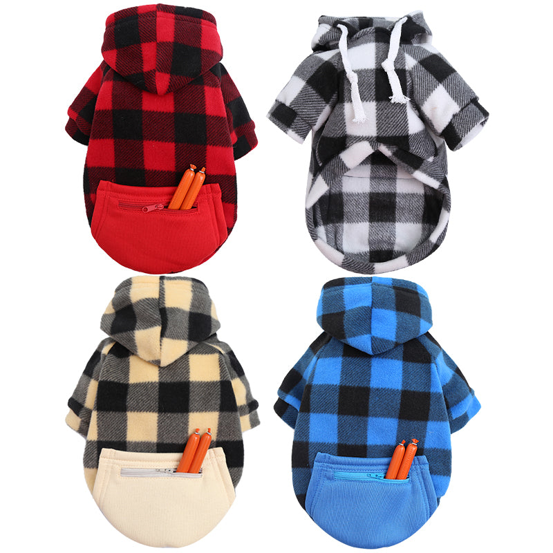 HKM-0991805 Cozy Plaid Sweatshirt for Large Dogs in Multiple Color Options