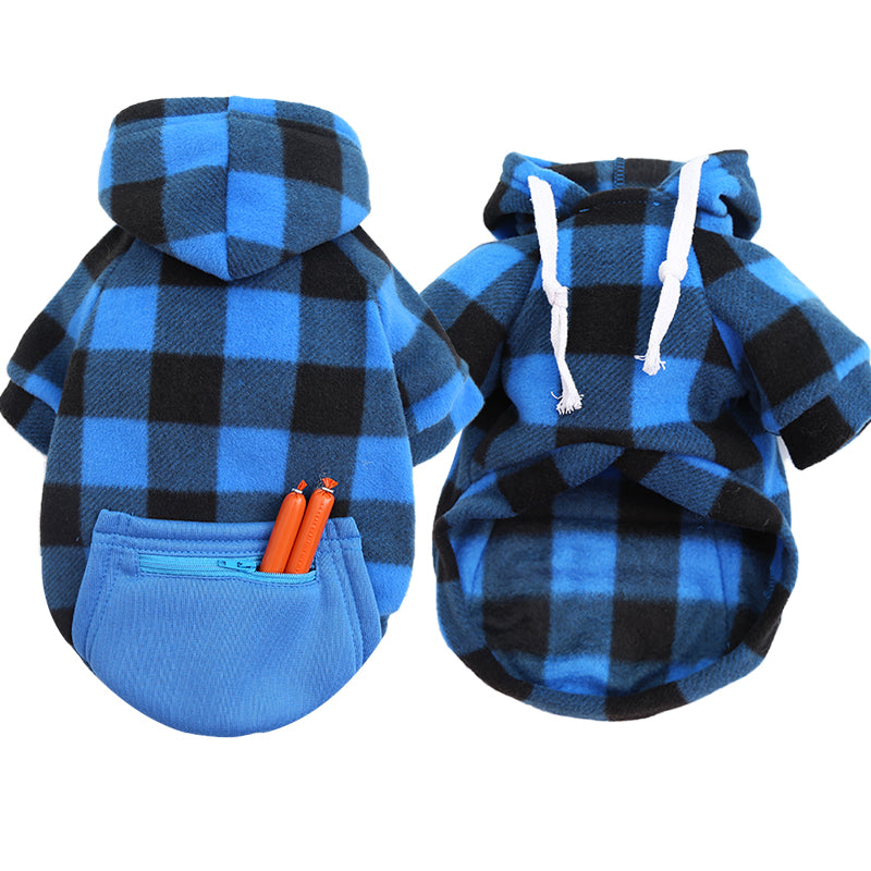 HKM-0991805 Cozy Plaid Sweatshirt for Large Dogs in Multiple Color Options