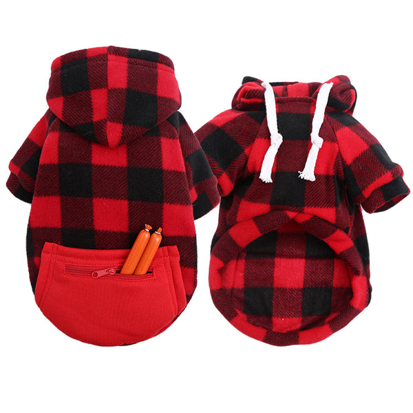 HKM-0991805 Cozy Plaid Sweatshirt for Large Dogs in Multiple Color Options