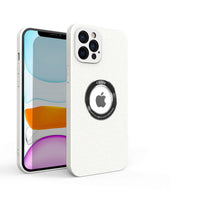 HKM-099347 All-around Protective Shell in Pure Color Leather Texture for iPhone Models