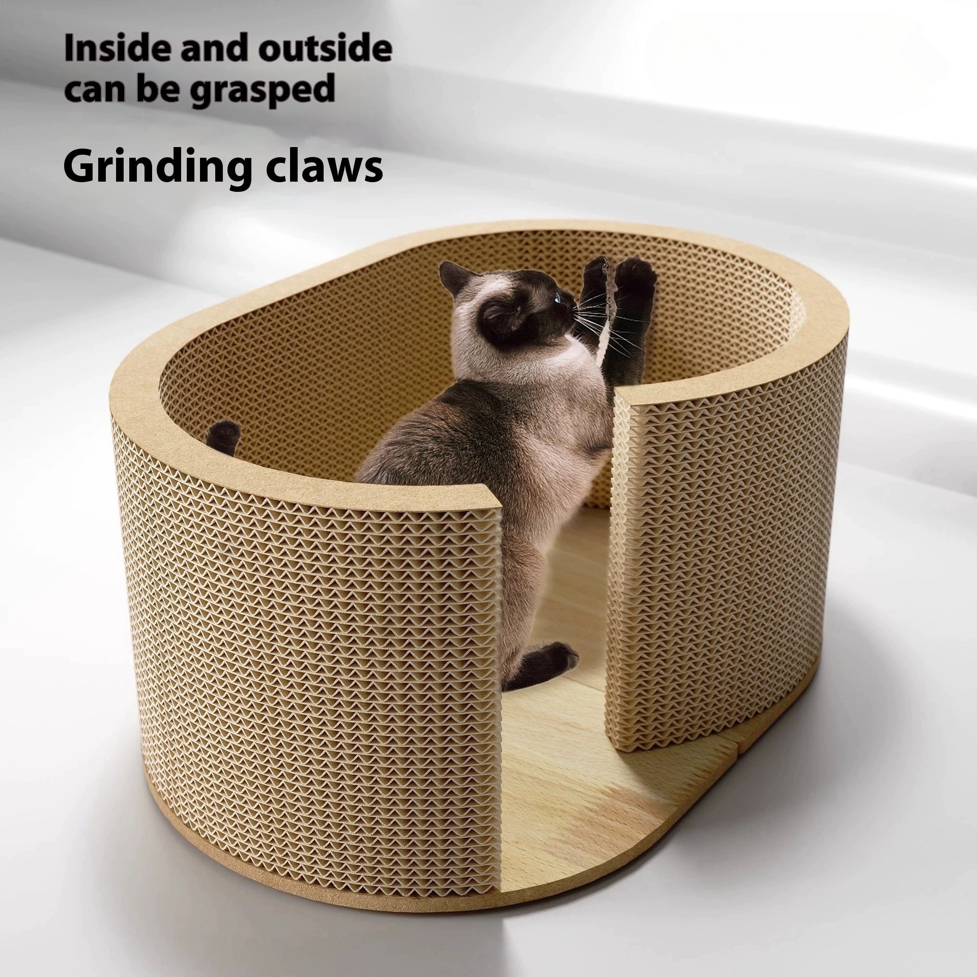 HKM-0993853 Cat Climbing Frame with Tunnel, Corrugated Paper Nest for Small Cats