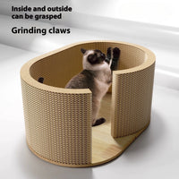 HKM-0993853 Cat Climbing Frame with Tunnel, Corrugated Paper Nest for Small Cats