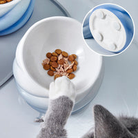 HKM-0993981 Ceramic Cat Bowl with Inclined Mouth for Easy Feeding