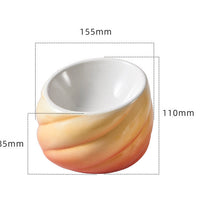 HKM-0993981 Ceramic Cat Bowl with Inclined Mouth for Easy Feeding