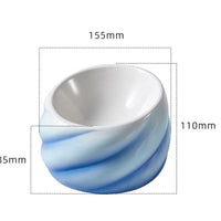 HKM-0993981 Ceramic Cat Bowl with Inclined Mouth for Easy Feeding