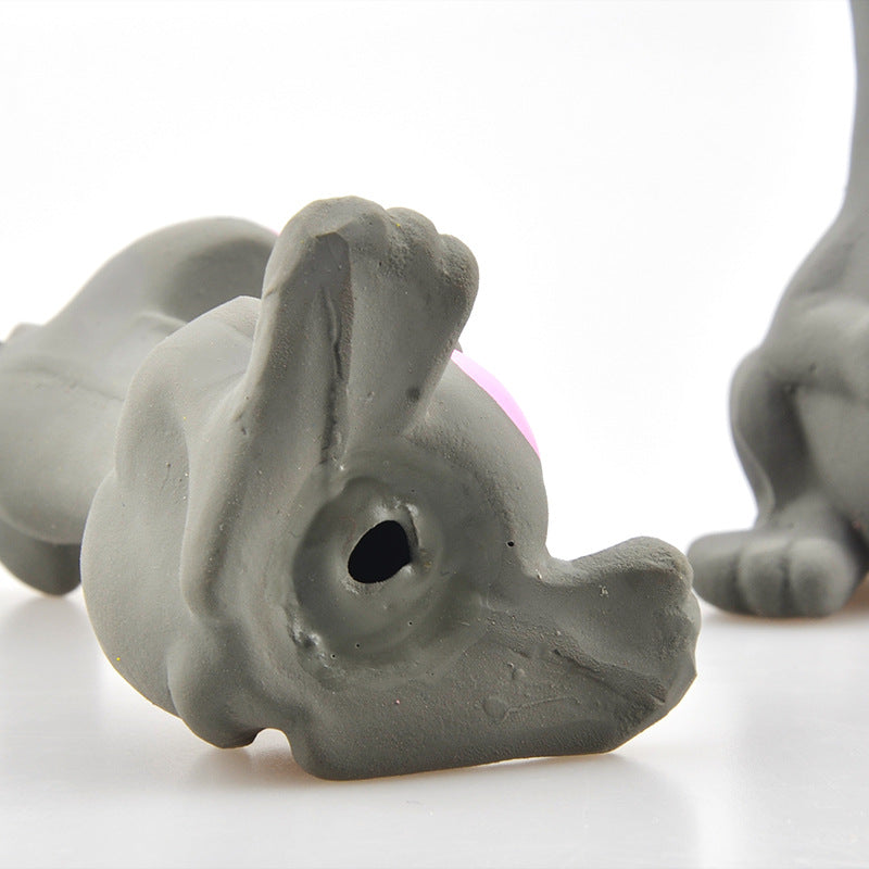HKM-0994621 Latex Gray Molar Teeth Cleaning Dog Toy - Sounding Plush Interactive Plaything
