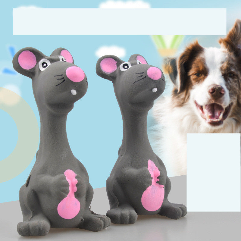HKM-0994621 Latex Gray Molar Teeth Cleaning Dog Toy - Sounding Plush Interactive Plaything