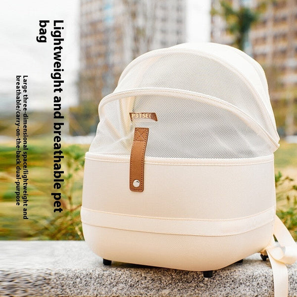 HKM-0996029 Portable Oversized Pet Travel Backpack - Medium Hardness, Solid Color, Durable Polyester for Cats and Dogs
