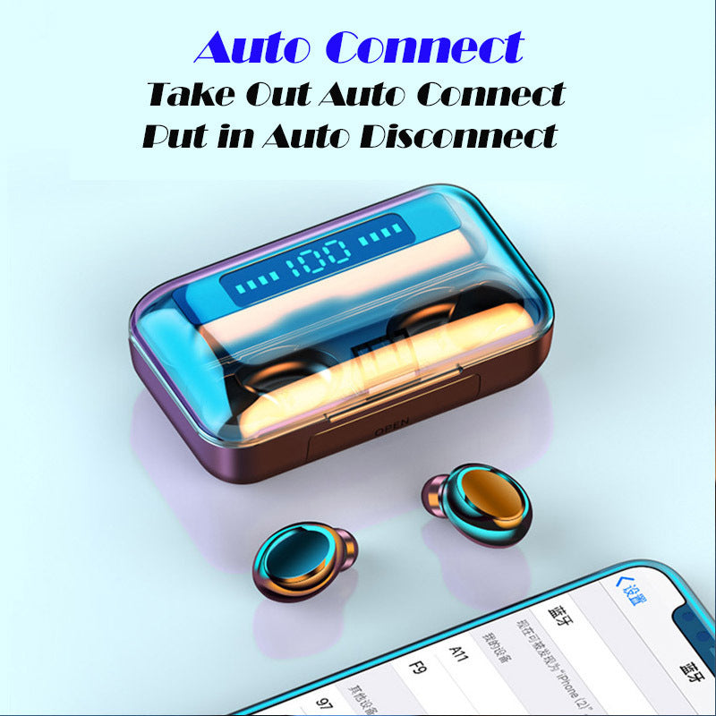 HKM-099603 Bluetooth Headset with Digital Display, 10m Range, Voice Control, Call Function, Music Support, Multi-Point Connection