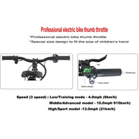 HKM-099667 Children's 12" Electric Balance Bike with Hydraulic Suspension, 250W Motor, and 3 Speed Settings