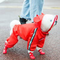 HKM-0997949 Four-Leg Waterproof Dog Raincoat in Fun Prints - EVA & Polyester Taffeta
