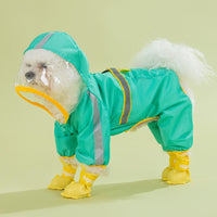 HKM-0997949 Four-Leg Waterproof Dog Raincoat in Fun Prints - EVA & Polyester Taffeta