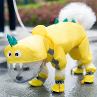HKM-0997949 Four-Leg Waterproof Dog Raincoat in Fun Prints - EVA & Polyester Taffeta
