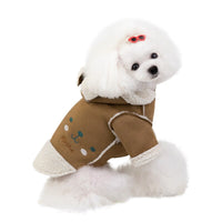 HKM-0999229 Deerskin Velvet Lapel Jacket for Pets - Cute Dog and Cat Clothes in Light Purple and Brown