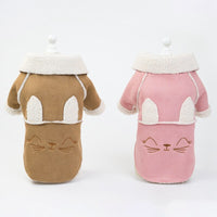 HKM-0999229 Deerskin Velvet Lapel Jacket for Pets - Cute Dog and Cat Clothes in Light Purple and Brown
