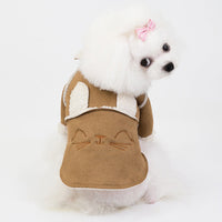 HKM-0999229 Deerskin Velvet Lapel Jacket for Pets - Cute Dog and Cat Clothes in Light Purple and Brown