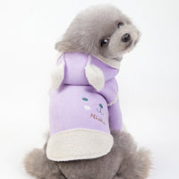 HKM-0999229 Deerskin Velvet Lapel Jacket for Pets - Cute Dog and Cat Clothes in Light Purple and Brown