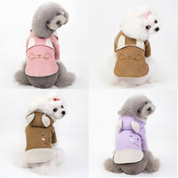 HKM-0999229 Deerskin Velvet Lapel Jacket for Pets - Cute Dog and Cat Clothes in Light Purple and Brown